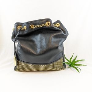 Badgley Mischka Leather Bucket Bag